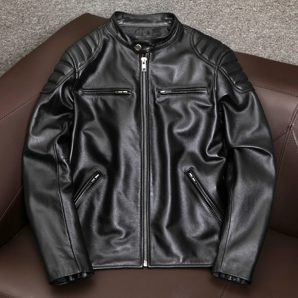 Men 2022 Spring Autumn New Real Cowhide Genuine Leather Jacket Men Motorcycle Slim Coats Mens Stand Collar Biker Clothes C182
Men 2022 Spring Autumn New Real Cowhide Genuine Leather Jacket Men Motorcycle Slim Coats Mens Stand Collar Biker Clothes C182