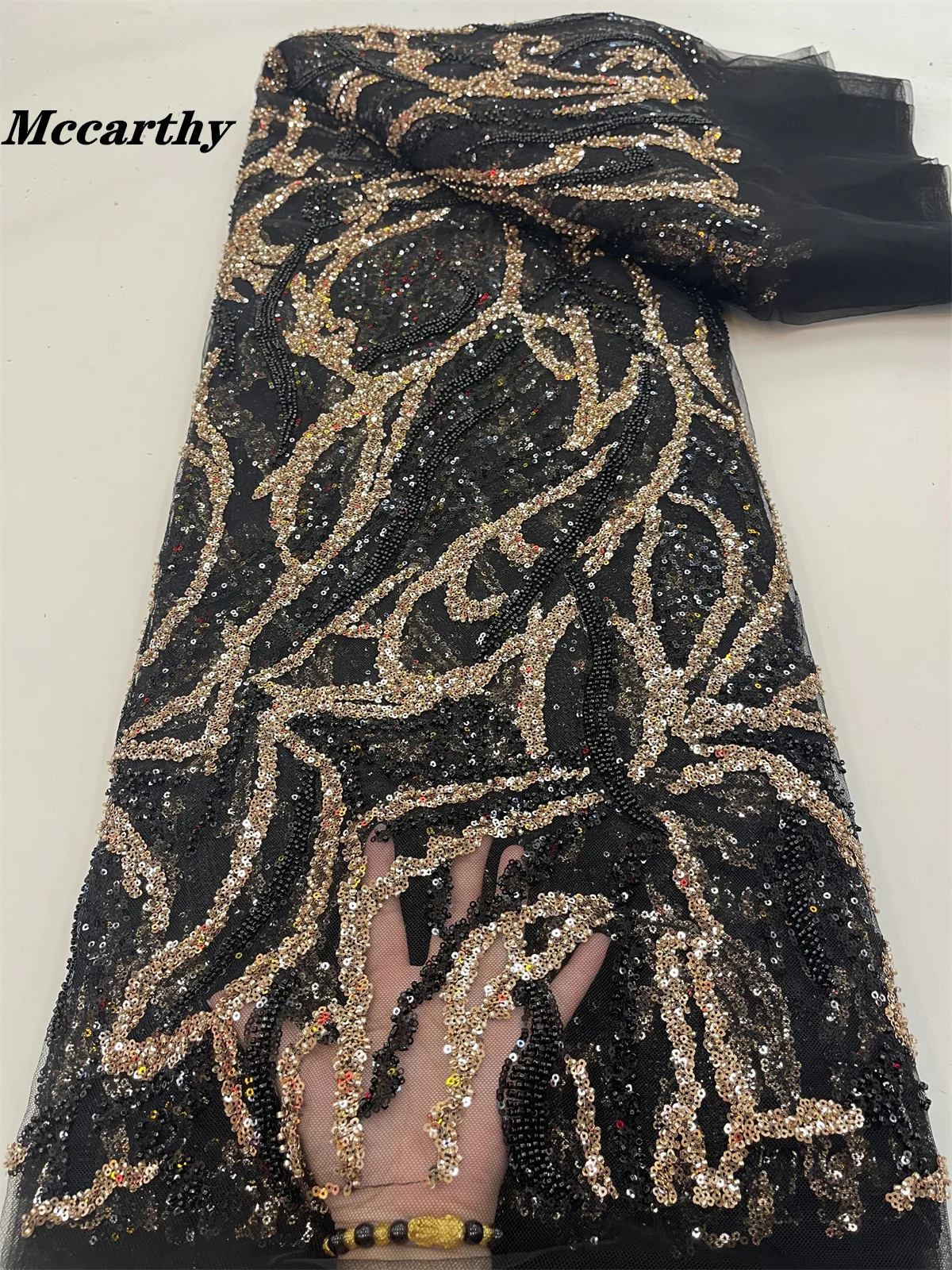 Mccarthy 2023 Black unique beaded embroidered tulle lace fabric high quality french net lace fabric for wedding party dress
Mccarthy 2023 Black unique beaded embroidered tulle lace fabric high quality french net lace fabric for wedding party dress