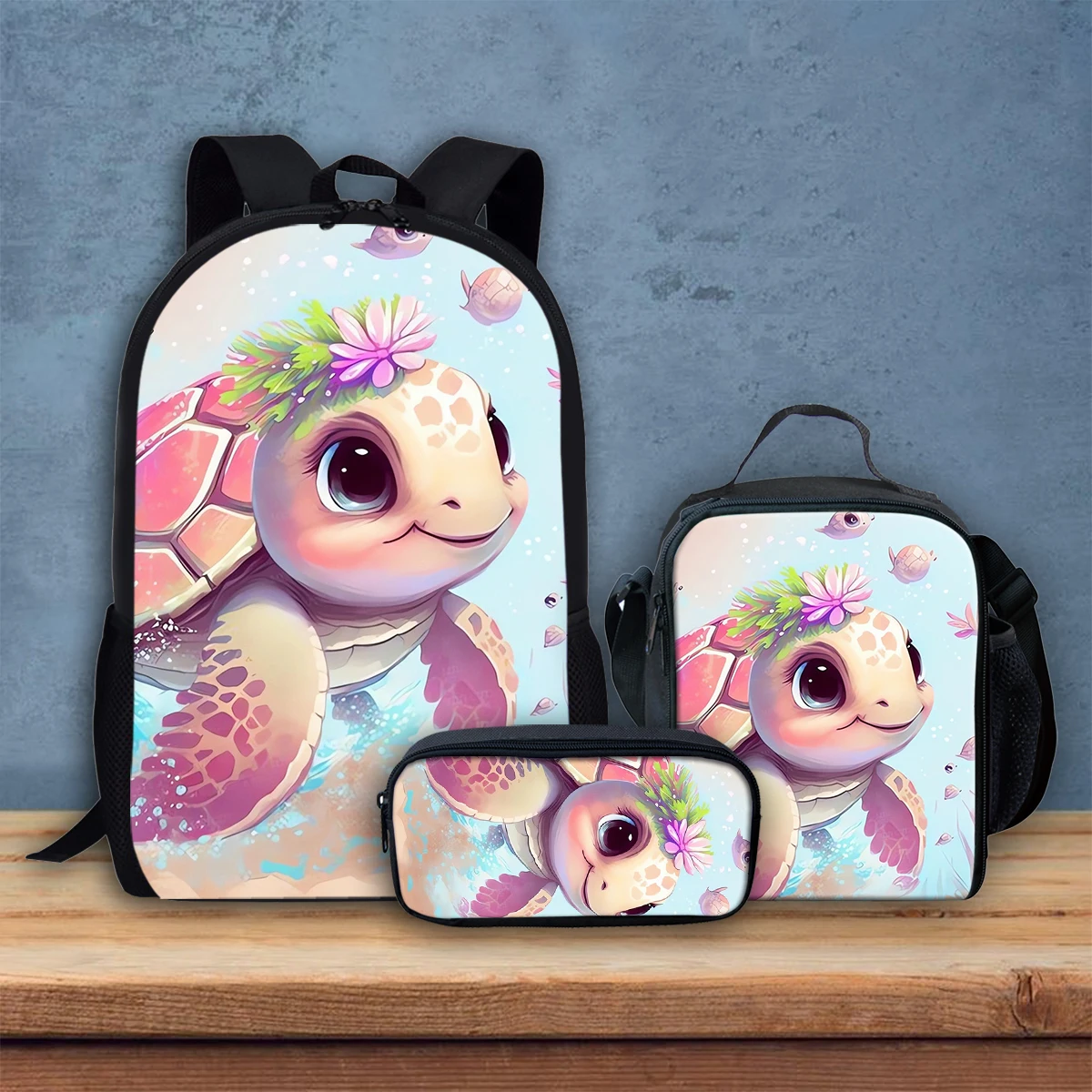 2023 3 Pieces School Bag Crossbody Bag Pencil Case Pink Sea Turtle Cartoon Design Girls Student Backpack Large Storage Mochila
2023 3 Pieces School Bag Crossbody Bag Pencil Case Pink Sea Turtle Cartoon Design Girls Student Backpack Large Storage Mochila
