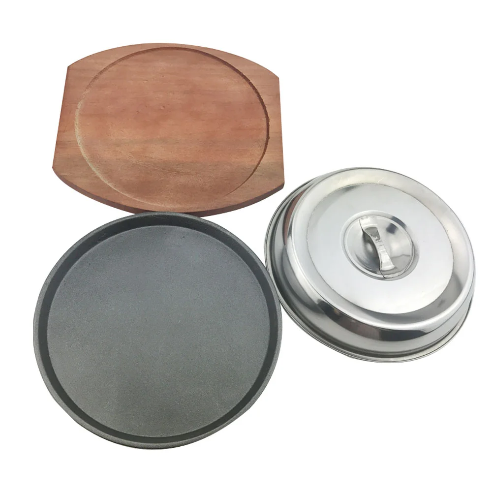 Steak Plate Grill Pan Sizzling Fajitairon Cover Skillet Stovetop Cast Metal Bbq Griddle Teppanyaki Serving Board Platter Lid
Steak Plate Grill Pan Sizzling Fajitairon Cover Skillet Stovetop Cast Metal Bbq Griddle Teppanyaki Serving Board Platter Lid