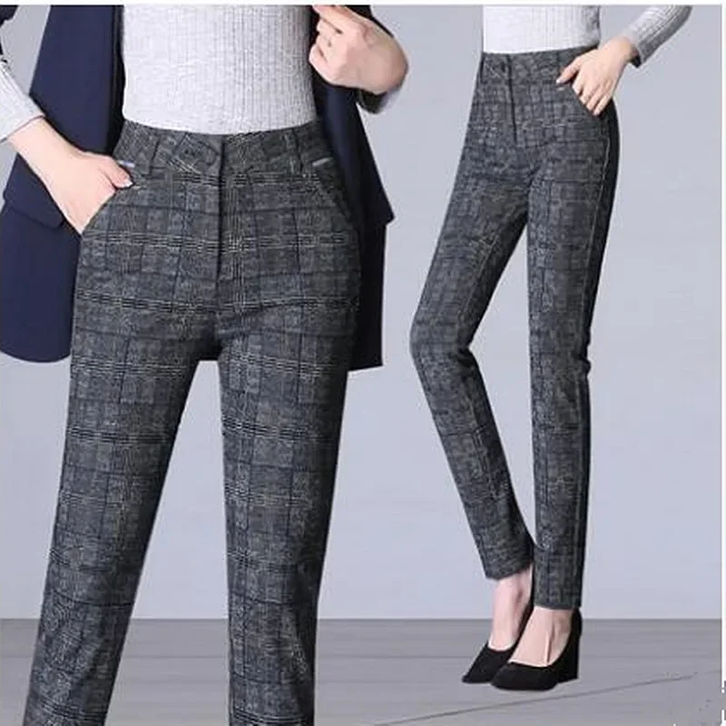 2023 Women Plaid Pants Full Length High Waist Spring/Autumn Fitness Trousers with Pocket 3XL- 6XL joggers streetwear
2023 Women Plaid Pants Full Length High Waist Spring/Autumn Fitness Trousers with Pocket 3XL- 6XL joggers streetwear