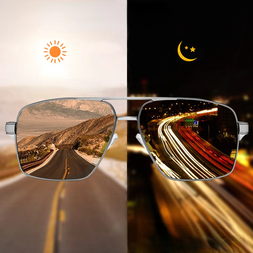 

Photochromic Sunglasses Night Vision Glasses Men Polarized Anti-Glare UV400 Yellow lens For Car Driving goggles oculos de sol