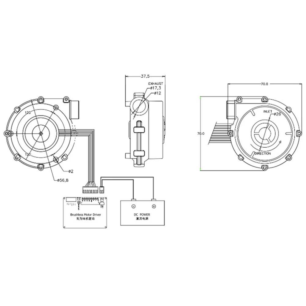 Plastic Centrifugal Blower Set Small WS7040 2Pcs 70*70*37.5mm Brushless DC High Pressure High Quality Protable
Plastic Centrifugal Blower Set Small WS7040 2Pcs 70*70*37.5mm Brushless DC High Pressure High Quality Protable