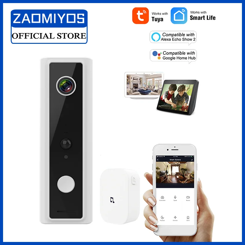 WiFi Smart Security Video DoorBell HD 1080P Wireless Visual Intercom Door Rainproof Tuya Smart APP Night Vision PIR Detector
WiFi Smart Security Video DoorBell HD 1080P Wireless Visual Intercom Door Rainproof Tuya Smart APP Night Vision PIR Detector