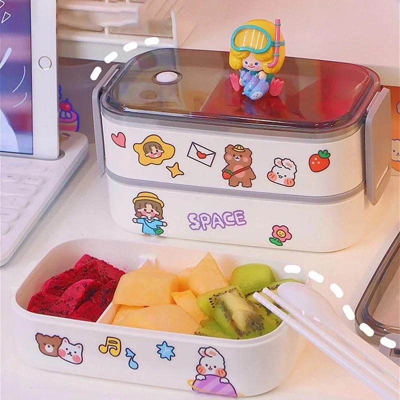Cartoon Children Lunch Box Cute Bento Microwave Lunch Boxes Dinnerware Food Storage With Independent Box Double Layer Lunch Box
Cartoon Children Lunch Box Cute Bento Microwave Lunch Boxes Dinnerware Food Storage With Independent Box Double Layer Lunch Box