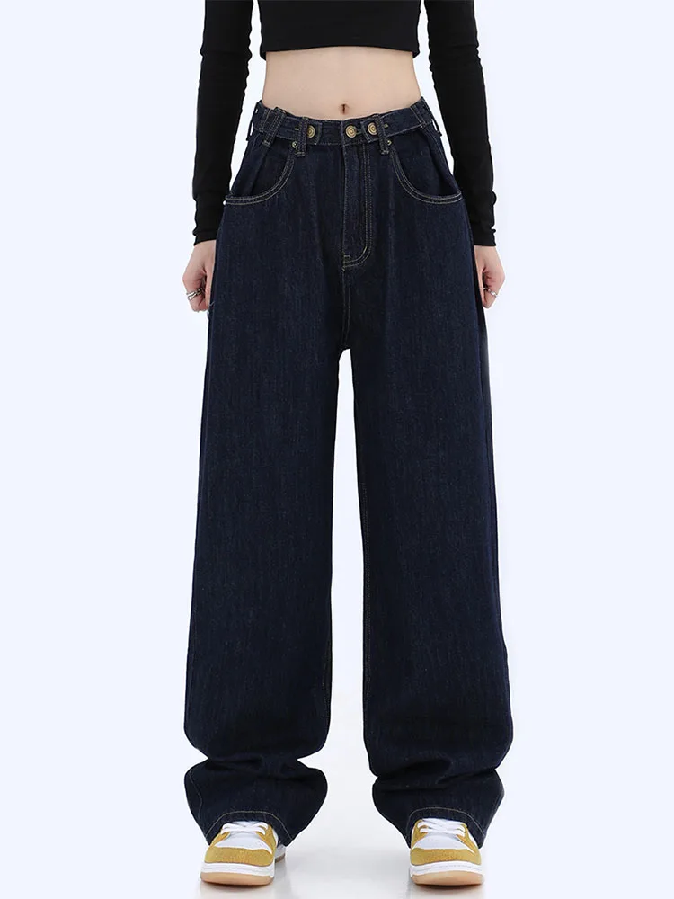 Straight Leg Dark Blue Jeans For Women High Waist Stretch Denim Trousers Mom Jean Baggy Pants Casual Comfort Trousers Oversize
Straight Leg Dark Blue Jeans For Women High Waist Stretch Denim Trousers Mom Jean Baggy Pants Casual Comfort Trousers Oversize