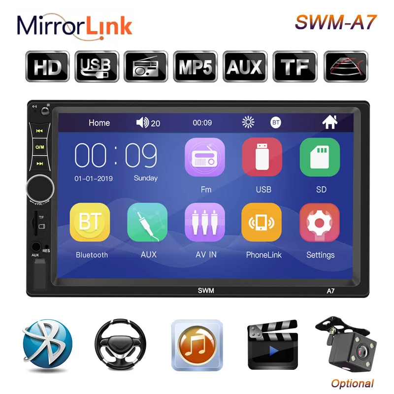 A7 new support Apple Android connected car MP5/MP3 card player radio bluetooth reversing video
A7 new support Apple Android connected car MP5/MP3 card player radio bluetooth reversing video
