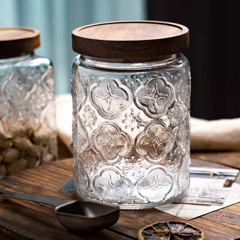 Sealed Jar Food Grade Acacia Wood Cover Antique Glass Sealed Storage Jar Household Ornaments
Sealed Jar Food Grade Acacia Wood Cover Antique Glass Sealed Storage Jar Household Ornaments