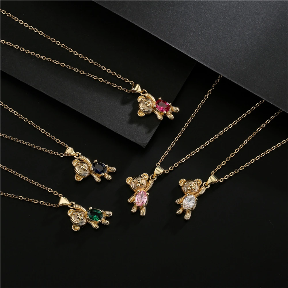 Delicate Cartoons Lovely Bear Pendant Zircon Necklace Clavicle Chain Sweater Chain For Women Fashion Cute Jewelry Accessories
Delicate Cartoons Lovely Bear Pendant Zircon Necklace Clavicle Chain Sweater Chain For Women Fashion Cute Jewelry Accessories