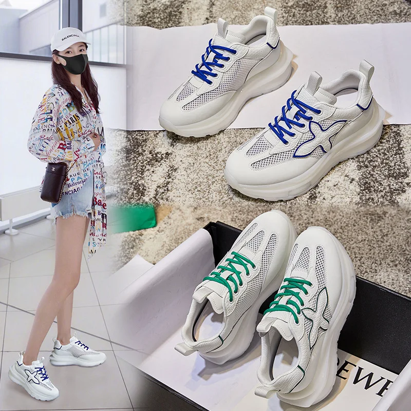 Женские кроссовки на толстой подошве, сетчатые кроссовки из натуральной кожи, универсальные, Новинка лета 2022
Женские кроссовки на толстой подошве, сетчатые кроссовки из натуральной кожи, универсальные, Новинка лета 2022