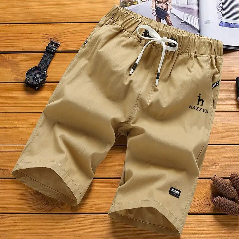 

Mens Khaki Shorts 2023 Summer Casual Cotton Fashion Style Boardshort Bermuda Male Drawstring Elastic Waist Breeches Beach Shorts