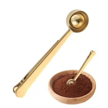 Coffee Scoop Round Coffee Spoon With Serrated Clip Rustproof Scoop For Coffee Shop For Tea Sugar Flour Coffee Beans Protein