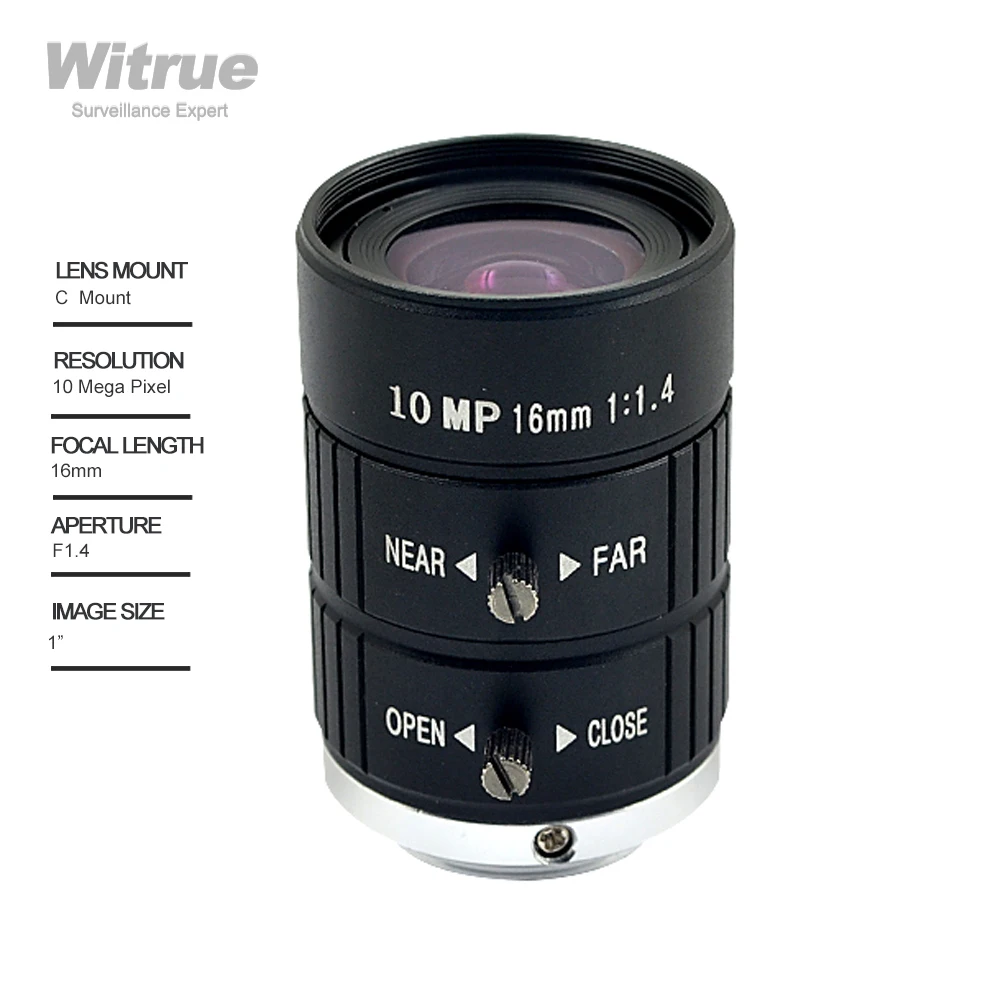 10 Megapixels 16mm F1.4 C Mount Professional 1" CCTV Lens Industrial Machine Vision Lens C Mount for security cameras
10 Megapixels 16mm F1.4 C Mount Professional 1" CCTV Lens Industrial Machine Vision Lens C Mount for security cameras