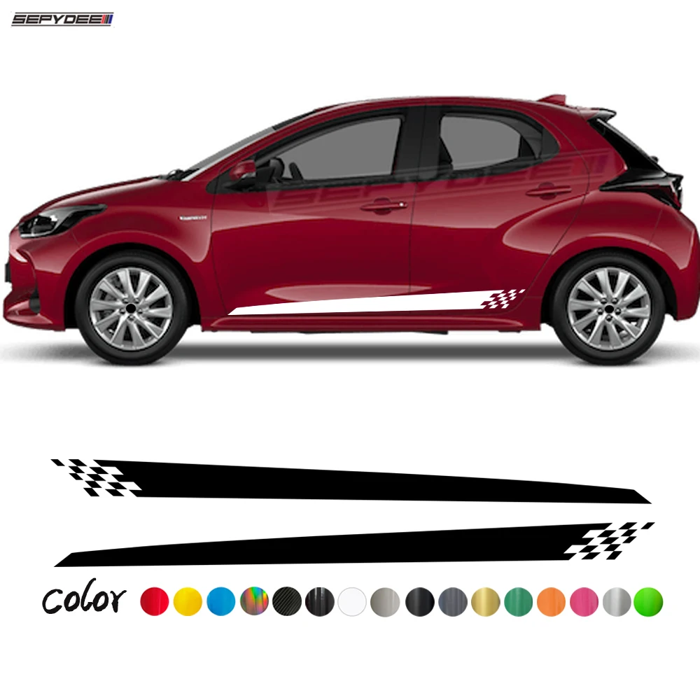 2Pcs Car Door Side Skirt Stickers Checkered Graphic Auto Body Stripe Kits Decals for Toyota GR Yaris Hatchback Sedan Accessories
2Pcs Car Door Side Skirt Stickers Checkered Graphic Auto Body Stripe Kits Decals for Toyota GR Yaris Hatchback Sedan Accessories