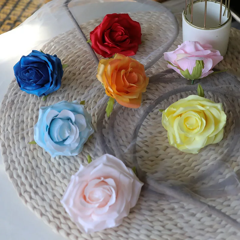 

Artificial Rose Heads Decorative High Quality Flowers Simulation DIY Silk Flower Head Wedding Wreath Wall Home Party Decoration