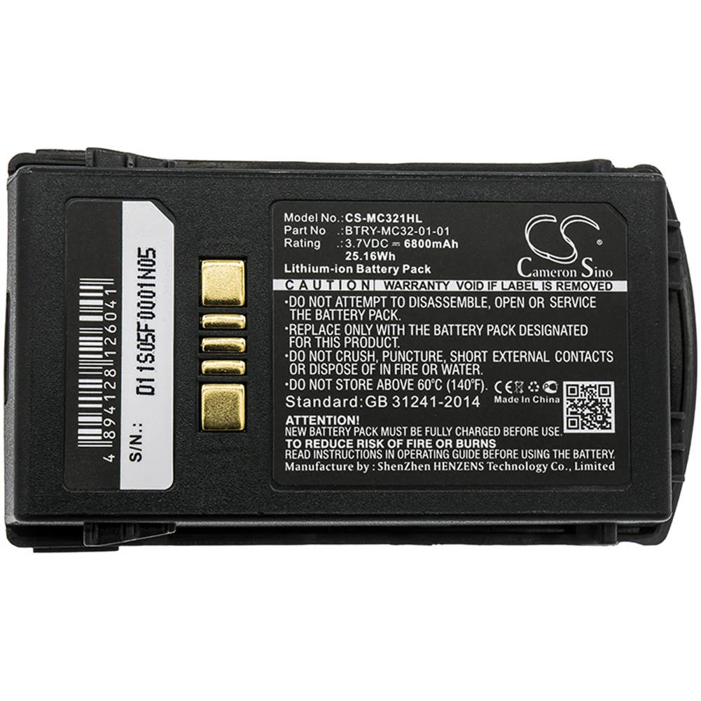 Cameron Sino 6800mA Battery for Zebra MC3200,MC32N0,MC32N0-S,MC3300 BTRY-MC32-01-01,BTRY-MC32-52MA-01
Cameron Sino 6800mA Battery for Zebra MC3200,MC32N0,MC32N0-S,MC3300 BTRY-MC32-01-01,BTRY-MC32-52MA-01