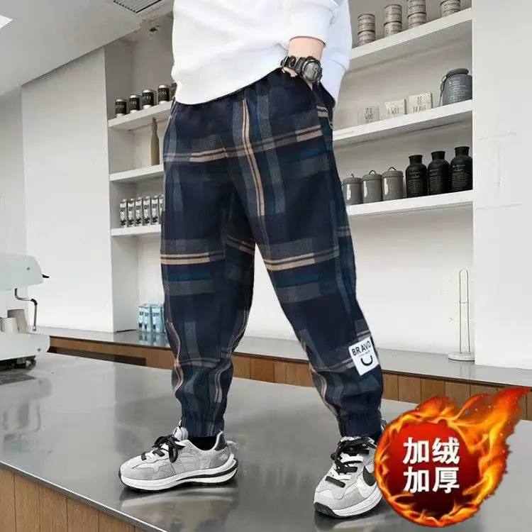 Teen Boys Winter Warm Lattice Pants ChildrenPlus Velvet Kids Trousers Casual Sprot Pants For Kids Elastic Waist Trousers
Teen Boys Winter Warm Lattice Pants ChildrenPlus Velvet Kids Trousers Casual Sprot Pants For Kids Elastic Waist Trousers
