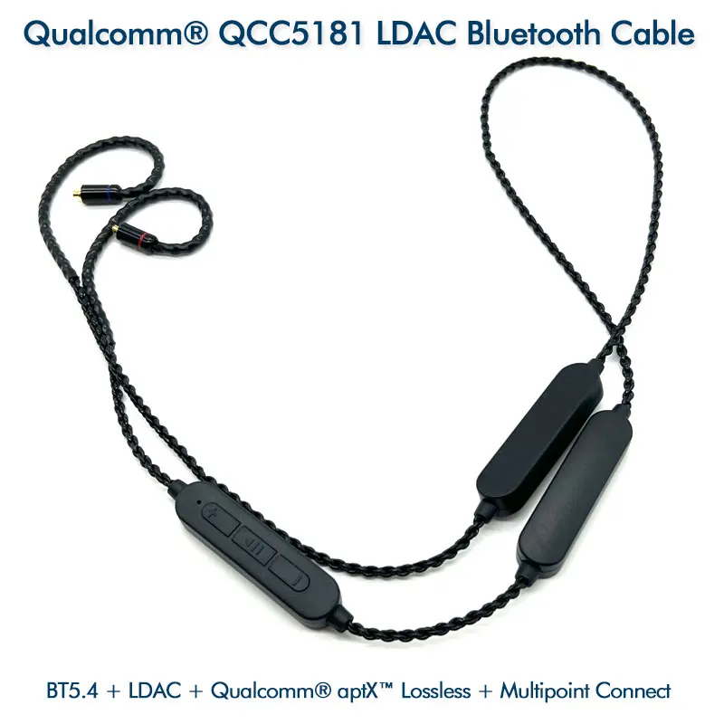 Кабель Qualcomm QCC5181 Bluetooth5.4 HiFi со сменным штекером, кабель для обновления LDAC aptX, с адаптацией 24 бит/96 кГц, с высоким разрешением MMCX для BGVP P05 NS10
Кабель Qualcomm QCC5181 Bluetooth5.4 HiFi со сменным штекером, кабель для обновления LDAC aptX, с адаптацией 24 бит/96 кГц, с высоким разрешением MMCX для BGVP P05 NS10