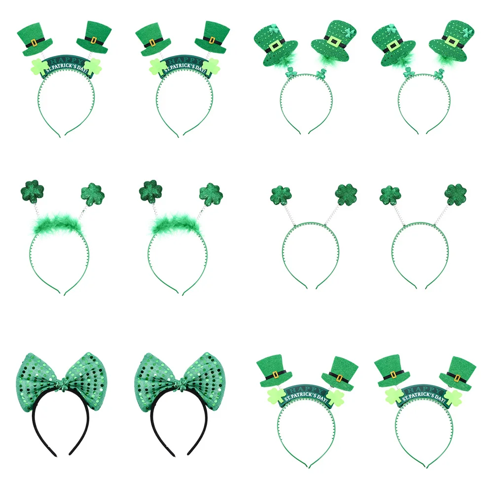 

Carnival Headband Green Headpiece Patrick Green Decor Headdress Saint Patrick's Day Hair Accessory St Hoops