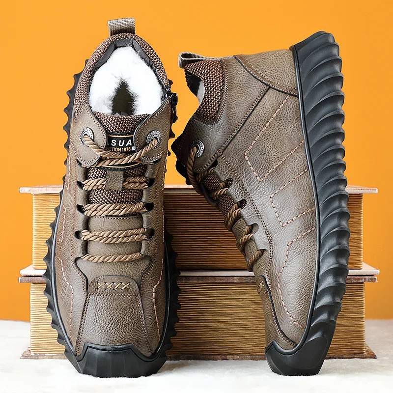 Winter New Thermal Men's Boots; The Fur Is Integrated Into The Interior; Casual High Top Men's Shoes Fashion Warm Winter Boots
Winter New Thermal Men's Boots; The Fur Is Integrated Into The Interior; Casual High Top Men's Shoes Fashion Warm Winter Boots