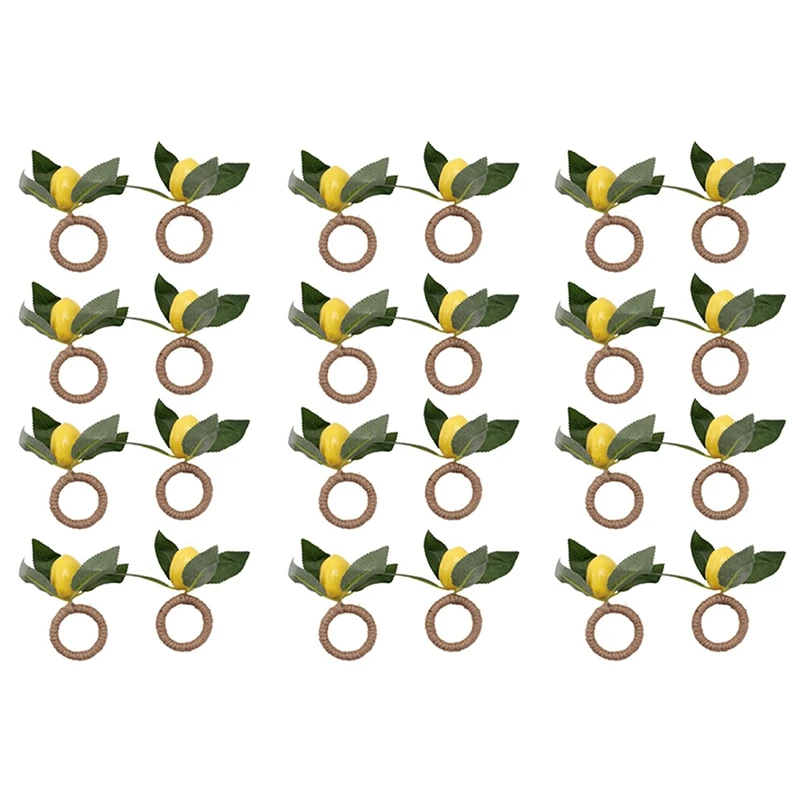 24Pcs Simulation Lemon Plant Napkin Ring Fruit Meal Buckle Hotel Model Room Napkin Ring
24Pcs Simulation Lemon Plant Napkin Ring Fruit Meal Buckle Hotel Model Room Napkin Ring