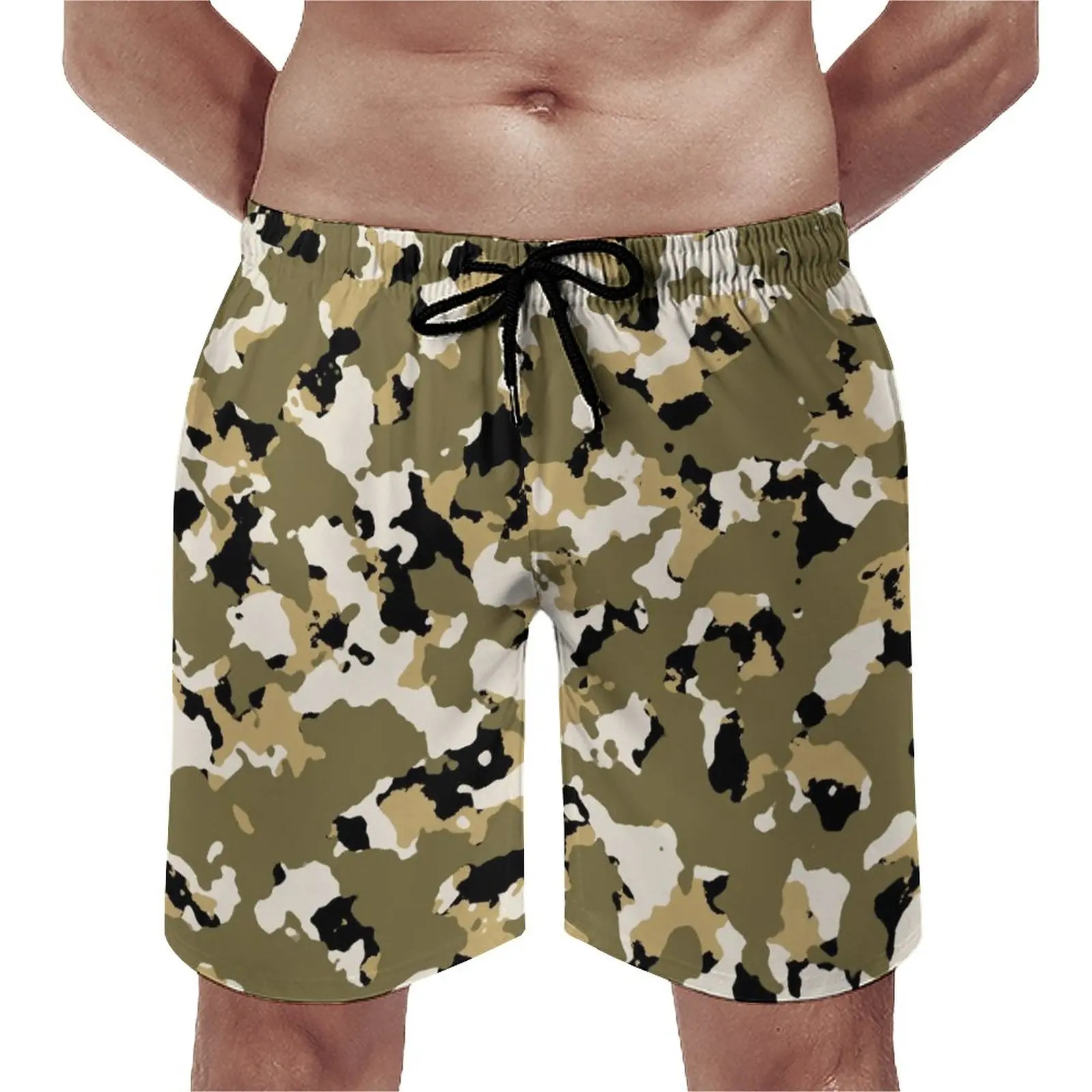 

Gym Shorts Tan Camouflage Casual Beach Trunks Trendy Desert Camo Men Quick Drying Sports Surf High Quality Oversize Beach Shorts