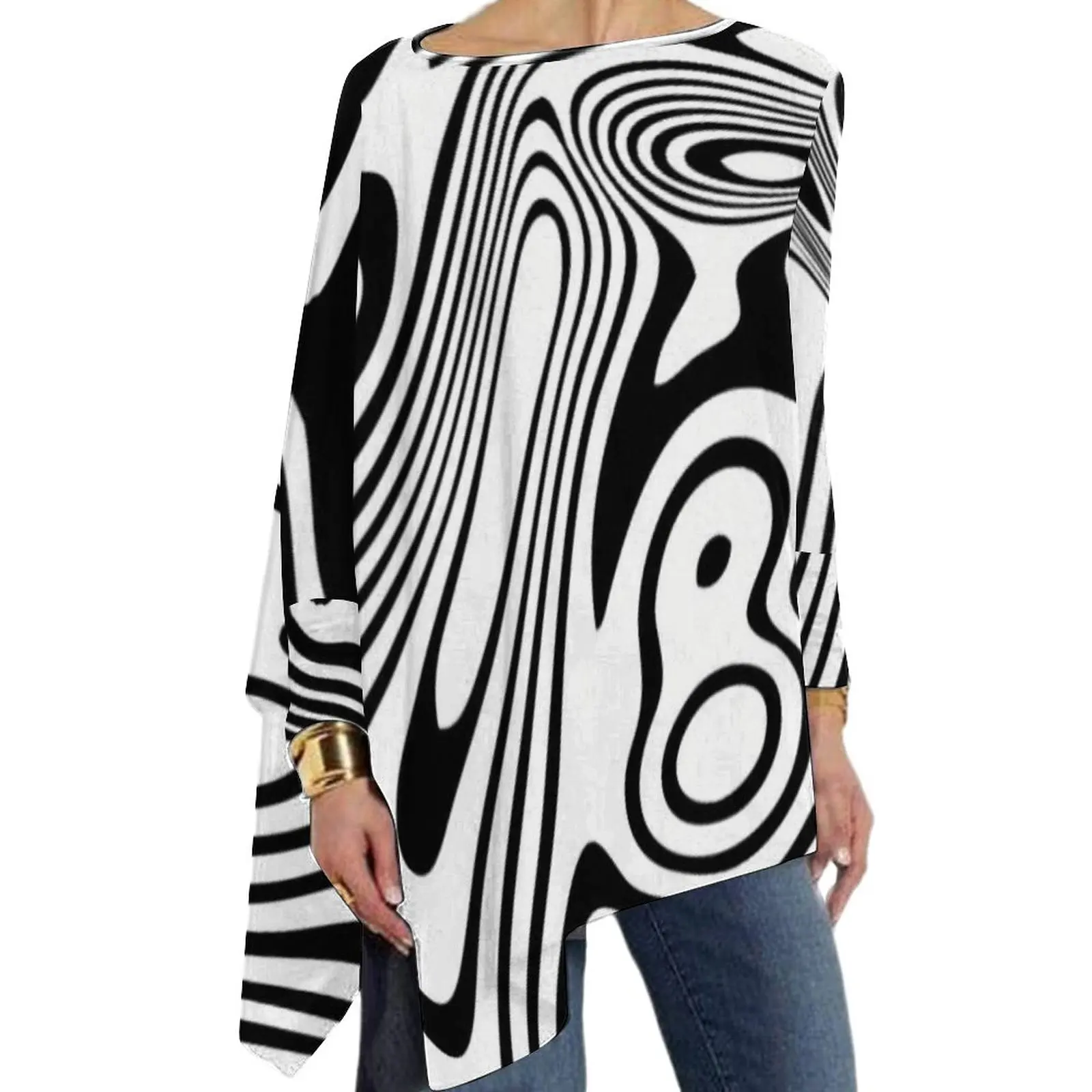 Black White Marble Pattern T Shirt Visual Contrast Stripe Abstract Elegant Long Sleeve T-Shirts Casual Loose Oversized Tee Shirt
Black White Marble Pattern T Shirt Visual Contrast Stripe Abstract Elegant Long Sleeve T-Shirts Casual Loose Oversized Tee Shirt