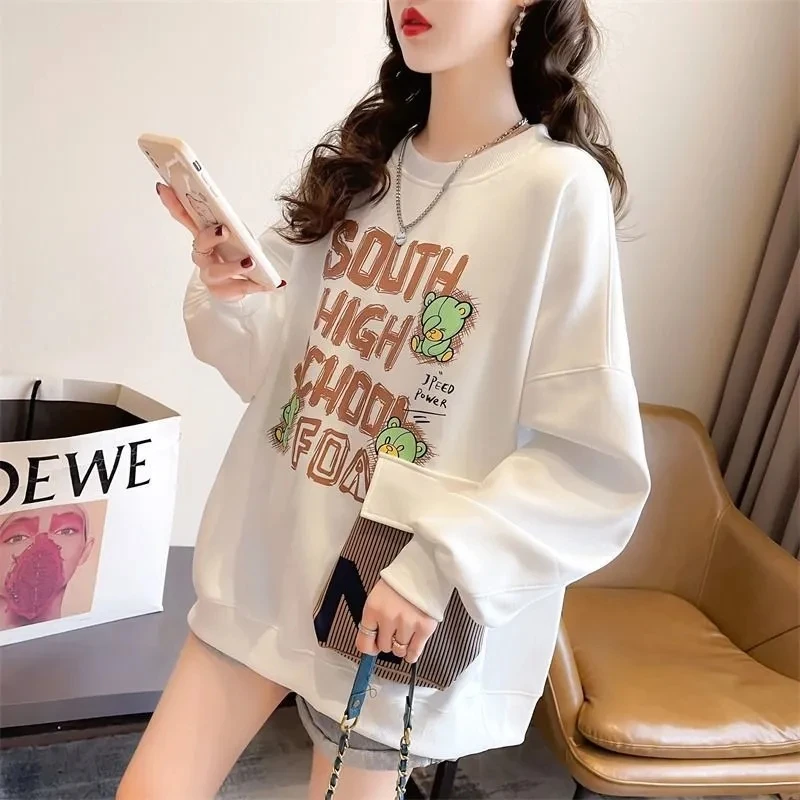 Fashion Graphic Street Pullover Sweatshirt Women Spring Autumn Long Sleeve O Neck Cotton Blend Black Hoodies Female Casual Tops
Fashion Graphic Street Pullover Sweatshirt Women Spring Autumn Long Sleeve O Neck Cotton Blend Black Hoodies Female Casual Tops