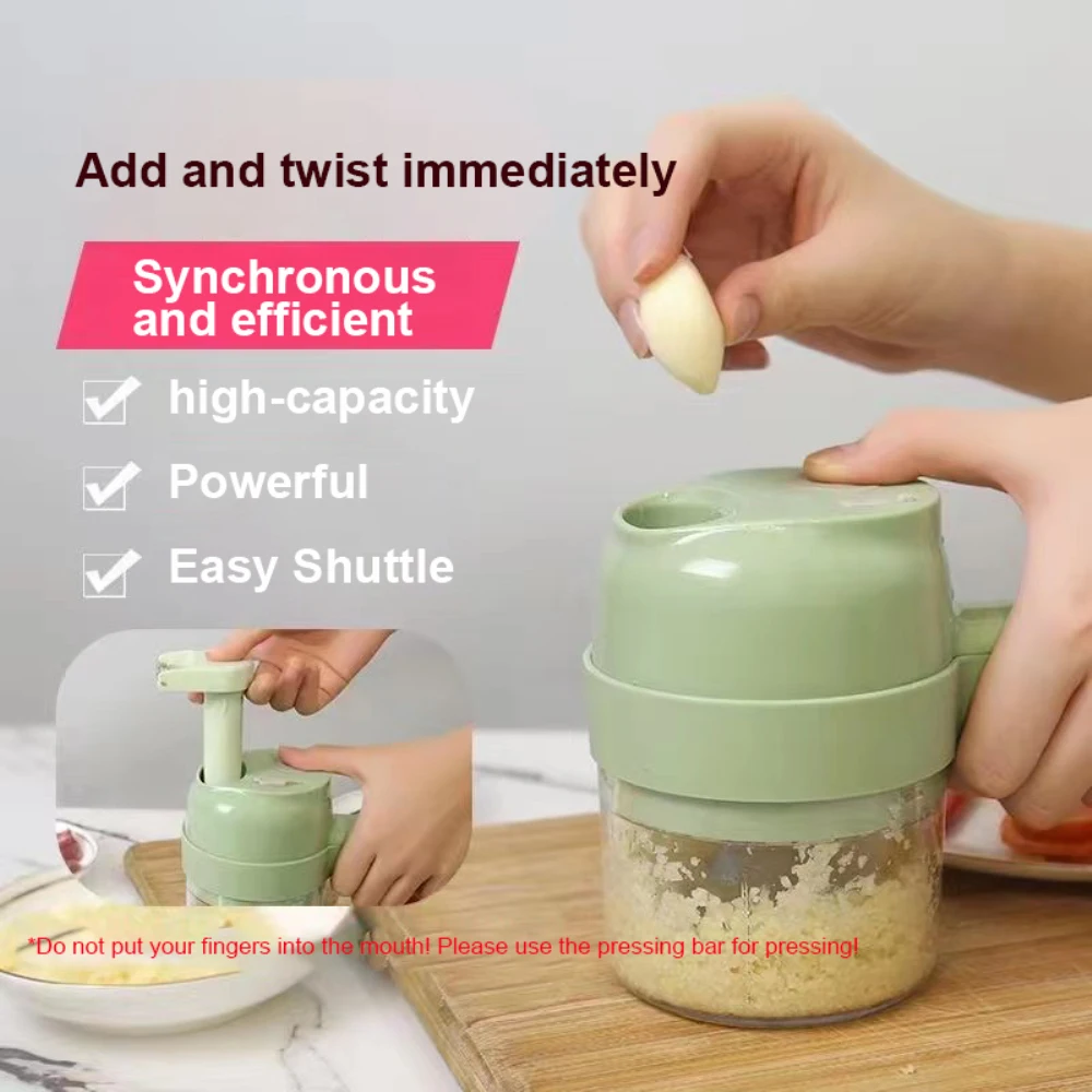 4 In 1 Mini Handheld Cooking Machine Vegetable Cutter Set Handheld Electric Electric Portable Wireless Food Chopper Handheld
4 In 1 Mini Handheld Cooking Machine Vegetable Cutter Set Handheld Electric Electric Portable Wireless Food Chopper Handheld