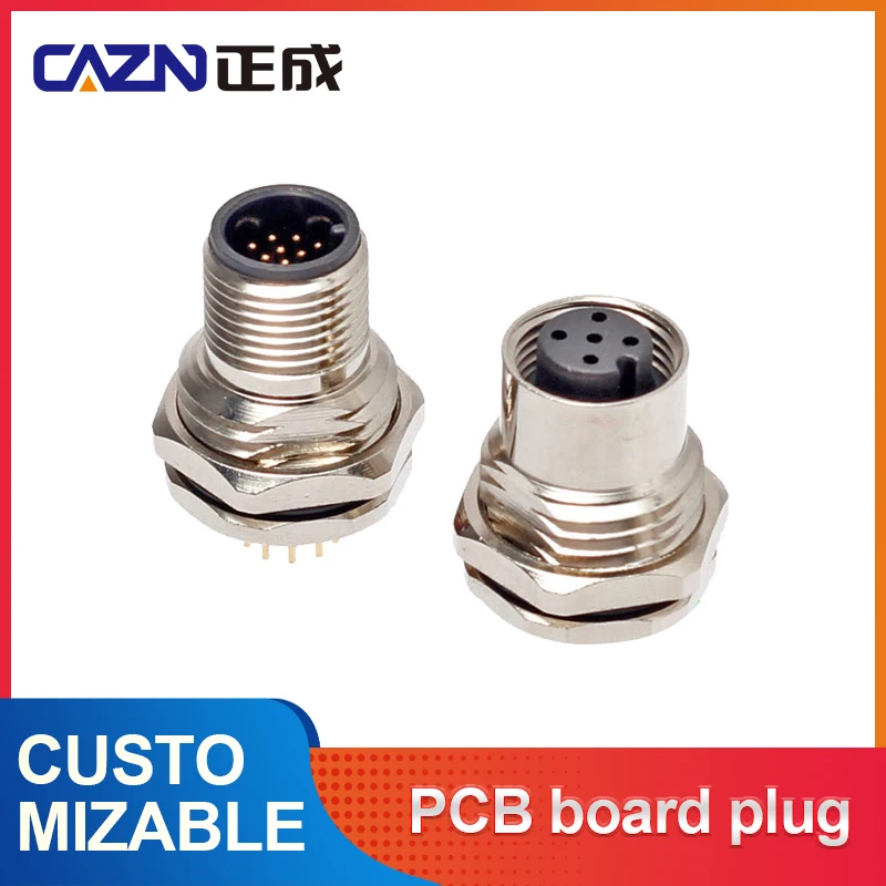 CAZN M12 Flange Female Front Back Mount Socket PCB Board Plug 4 5 6 8 12 17 Core Male Female Socket IP67 Waterproof Connector
CAZN M12 Flange Female Front Back Mount Socket PCB Board Plug 4 5 6 8 12 17 Core Male Female Socket IP67 Waterproof Connector