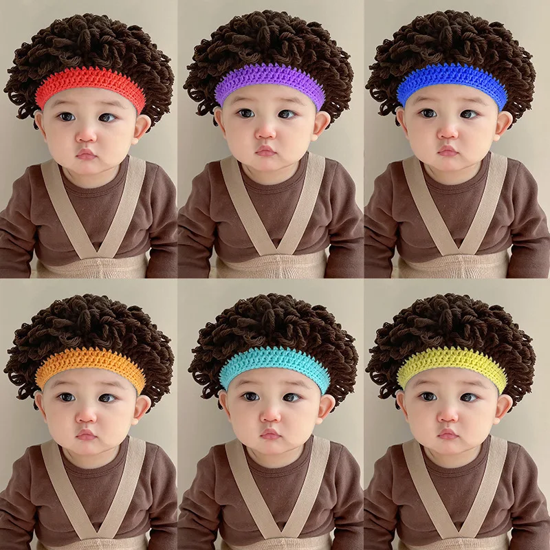 

Lovely Baby Wig Hat New Children's Photo Wig Explosion Wig Cute Short Curly Fan Head Baby Girls Winter Hat For Kids CP071