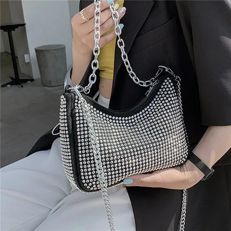 Luxury Bright Diamond Underarm Bag for Women Chains Design Shoulder Messenger Bag French Lady Underarm Bag Fashion Handbag
Luxury Bright Diamond Underarm Bag for Women Chains Design Shoulder Messenger Bag French Lady Underarm Bag Fashion Handbag
