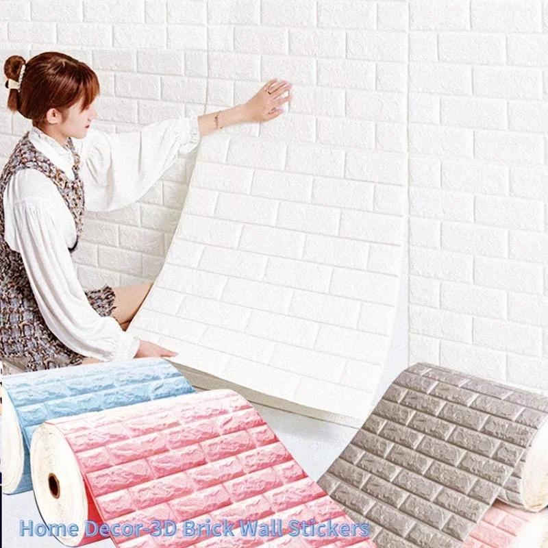 

3D Brick Wall Stickers Wallpaper Living Room Bedroom TV Wall Decor XPE Foam Waterproof Wall Pegatinas Pared Self Adhesive