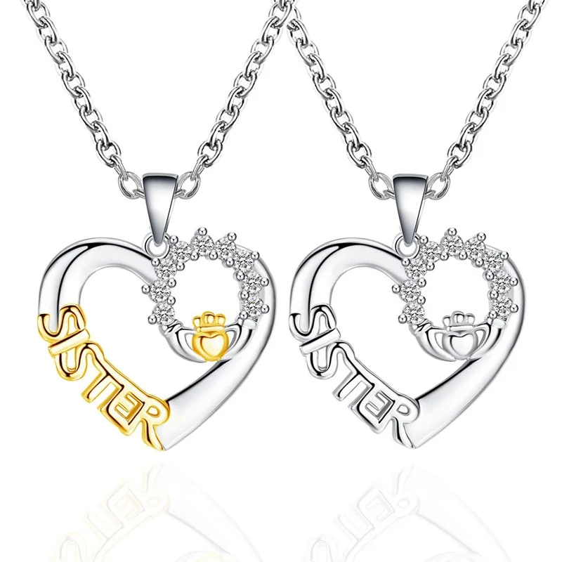 New Exquisite Silver Women's Fashion Personality Wild Sister Necklace Creative Love Sister Micro-Set Zircon Clavicle Chain
New Exquisite Silver Women's Fashion Personality Wild Sister Necklace Creative Love Sister Micro-Set Zircon Clavicle Chain