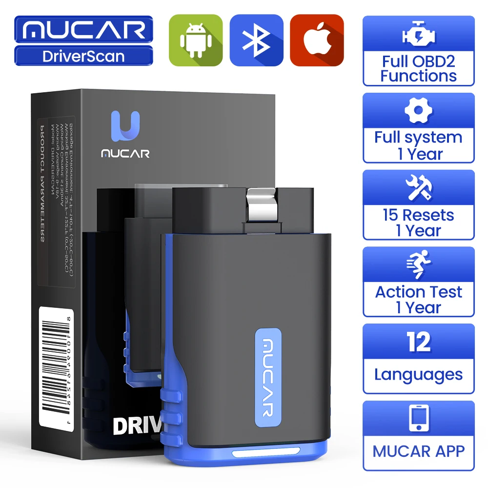 MUCAR DriverScan OBD2 Сканер Интеллектуальный диагностический инструмент Полная диагностика системы 15 сбросов Двунаправленный считыватель кодов 1 год бесплатно
MUCAR DriverScan OBD2 Сканер Интеллектуальный диагностический инструмент Полная диагностика системы 15 сбросов Двунаправленный считыватель кодов 1 год бесплатно
