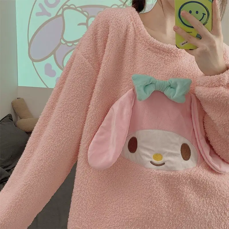 Новинка 2022, Милая зимняя Милая утепленная Домашняя одежда Mymelody, костюм из двух частей, кавайная аниме женская пижама с длинными рукавами для улицы
Новинка 2022, Милая зимняя Милая утепленная Домашняя одежда Mymelody, костюм из двух частей, кавайная аниме женская пижама с длинными рукавами для улицы