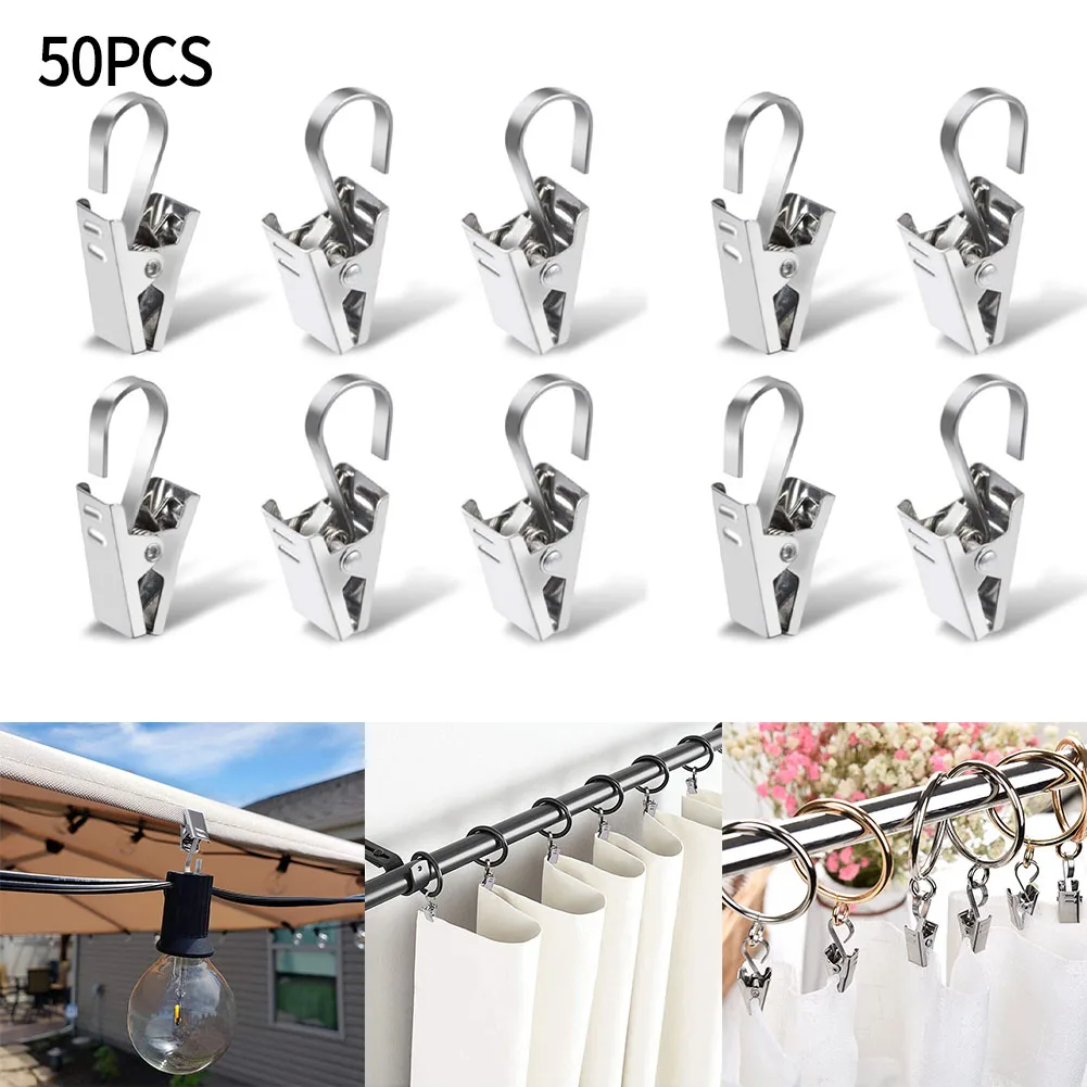 50PCS Stainless Steel Curtain Clips Curtain Accessories Ring Clip Hooks Rings Eyelets For Curtains Grommet Top Home Decoration
50PCS Stainless Steel Curtain Clips Curtain Accessories Ring Clip Hooks Rings Eyelets For Curtains Grommet Top Home Decoration