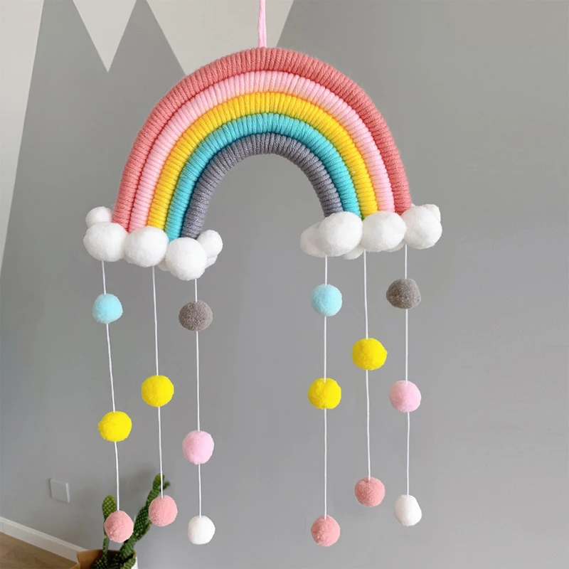 Nursery Room Pompom Rainbow Pendant Wind Chimes Wall Hanging Ornament Children Bedroom Decorations Nordic Style
Nursery Room Pompom Rainbow Pendant Wind Chimes Wall Hanging Ornament Children Bedroom Decorations Nordic Style