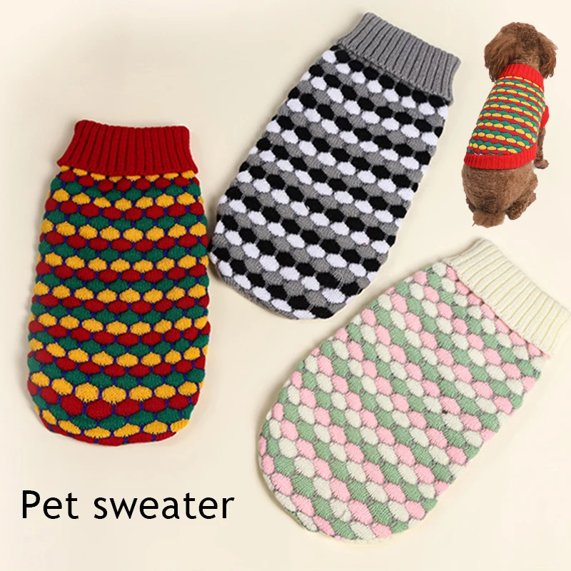Pet Knitted Sweater Pink Black Red Plaid Autumn and Winter Dog Clothes for Small Dogs Soft Keep warm Puppy Pullover for Teddy
Pet Knitted Sweater Pink Black Red Plaid Autumn and Winter Dog Clothes for Small Dogs Soft Keep warm Puppy Pullover for Teddy