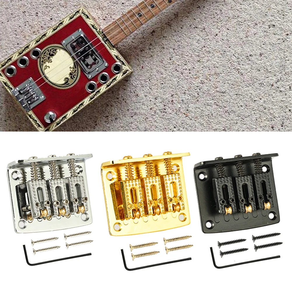 Adjustable 3 String Bridge Tailpiece Hardtail With Screws For CigarBox Guitars Bridge Hardtail Replacement Guitar Accessories
Adjustable 3 String Bridge Tailpiece Hardtail With Screws For CigarBox Guitars Bridge Hardtail Replacement Guitar Accessories