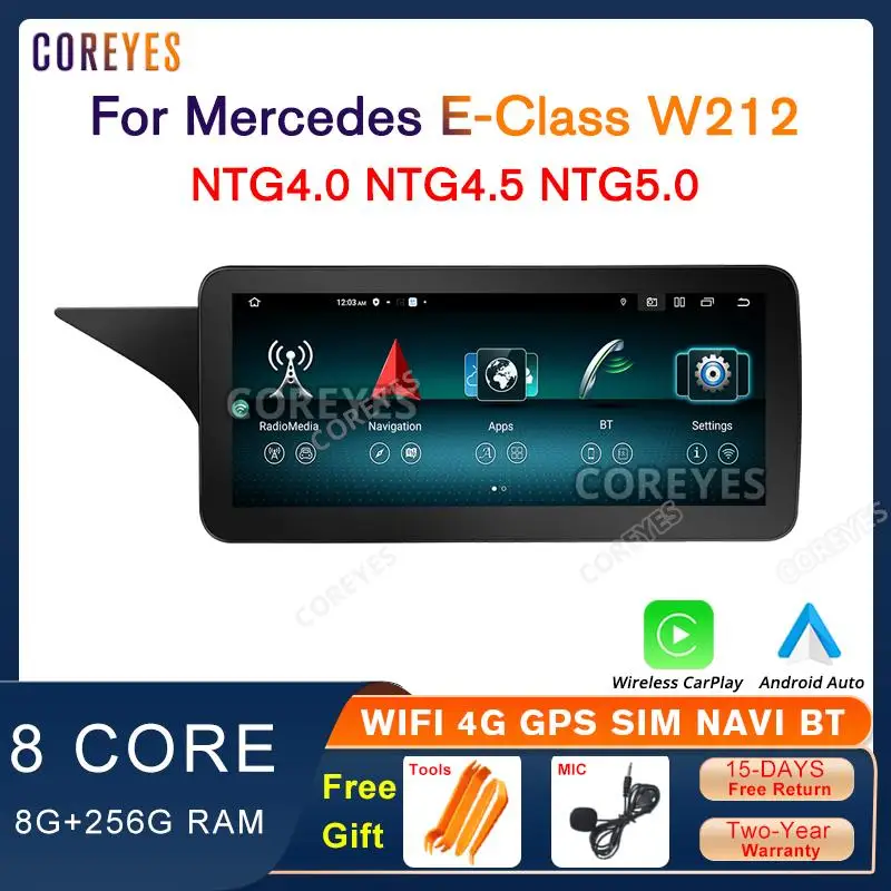 

Автомагнитола COREYES 10,25 дюймов, Android 12, для Mercedes W212 2009-2016, 8 + 256 ГБ, Carplay, стерео, мультимедийный плеер, GPS-навигация, BT