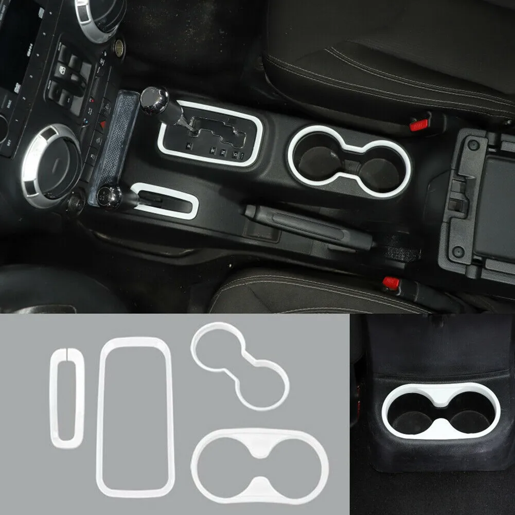 4× White ABS Water Cup Holder & Gear Shift Trim Fit For Jeep Wrangler JK 2011-17 Car Accessories High-quality Gear Stickers
4× White ABS Water Cup Holder & Gear Shift Trim Fit For Jeep Wrangler JK 2011-17 Car Accessories High-quality Gear Stickers