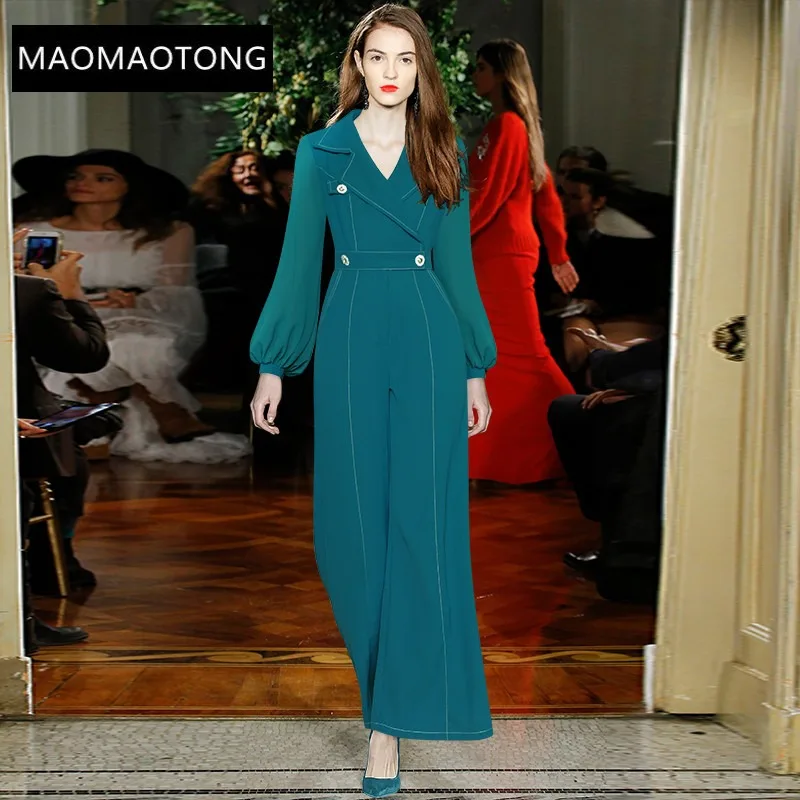 Spring Autumn Lady Long Jumpsuits Turn-down Collar Long Sleeve Pocket Casual High Quality Wide Leg Trousers
Spring Autumn Lady Long Jumpsuits Turn-down Collar Long Sleeve Pocket Casual High Quality Wide Leg Trousers