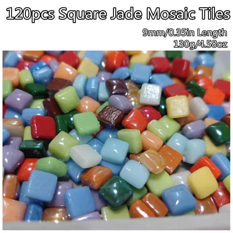 120 шт., глянцевые нефритовые мозаичные плитки, 9 мм/130 дюйма
120 шт., глянцевые нефритовые мозаичные плитки, 9 мм/130 дюйма