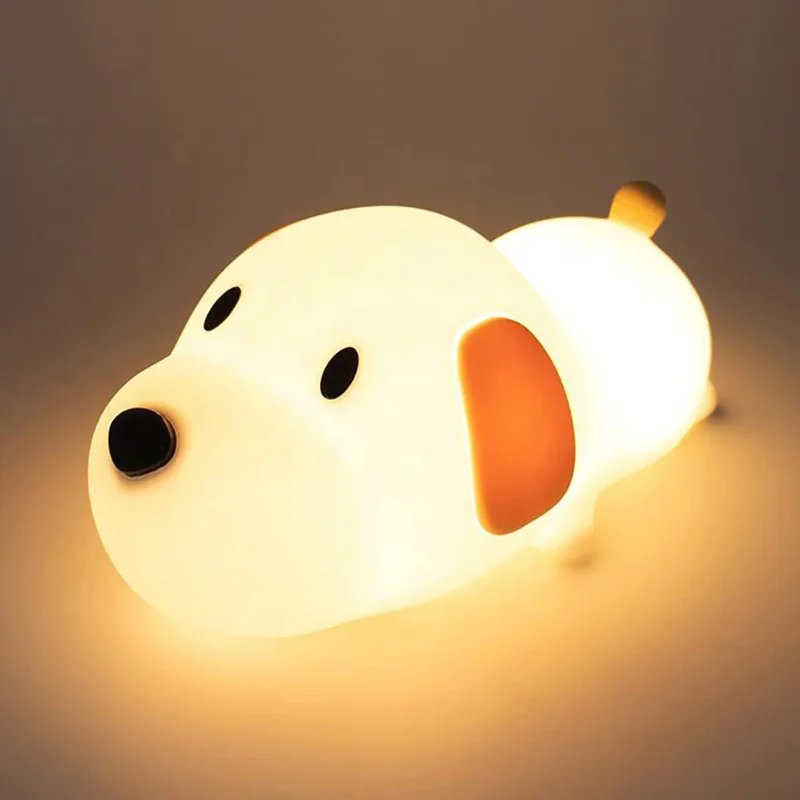 Cute Silicone Puppy Animal Night Light Lamp Touch Sensor Rechargeable Dog Lamp for Baby Kids Bedroom Bedside Room Decora Gifts
Cute Silicone Puppy Animal Night Light Lamp Touch Sensor Rechargeable Dog Lamp for Baby Kids Bedroom Bedside Room Decora Gifts