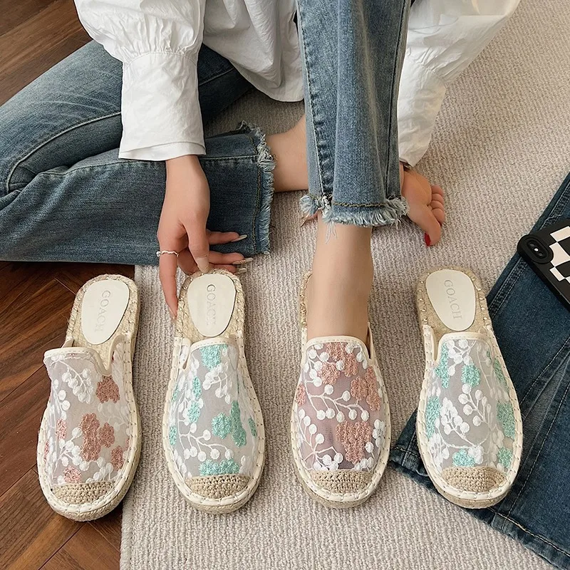 2023 New Women's Slippers Summer Flat Mules Travel Resort Beach Slippers Casual Fisherman Shoes Fashion Embroidered Mesh Slides
2023 New Women's Slippers Summer Flat Mules Travel Resort Beach Slippers Casual Fisherman Shoes Fashion Embroidered Mesh Slides