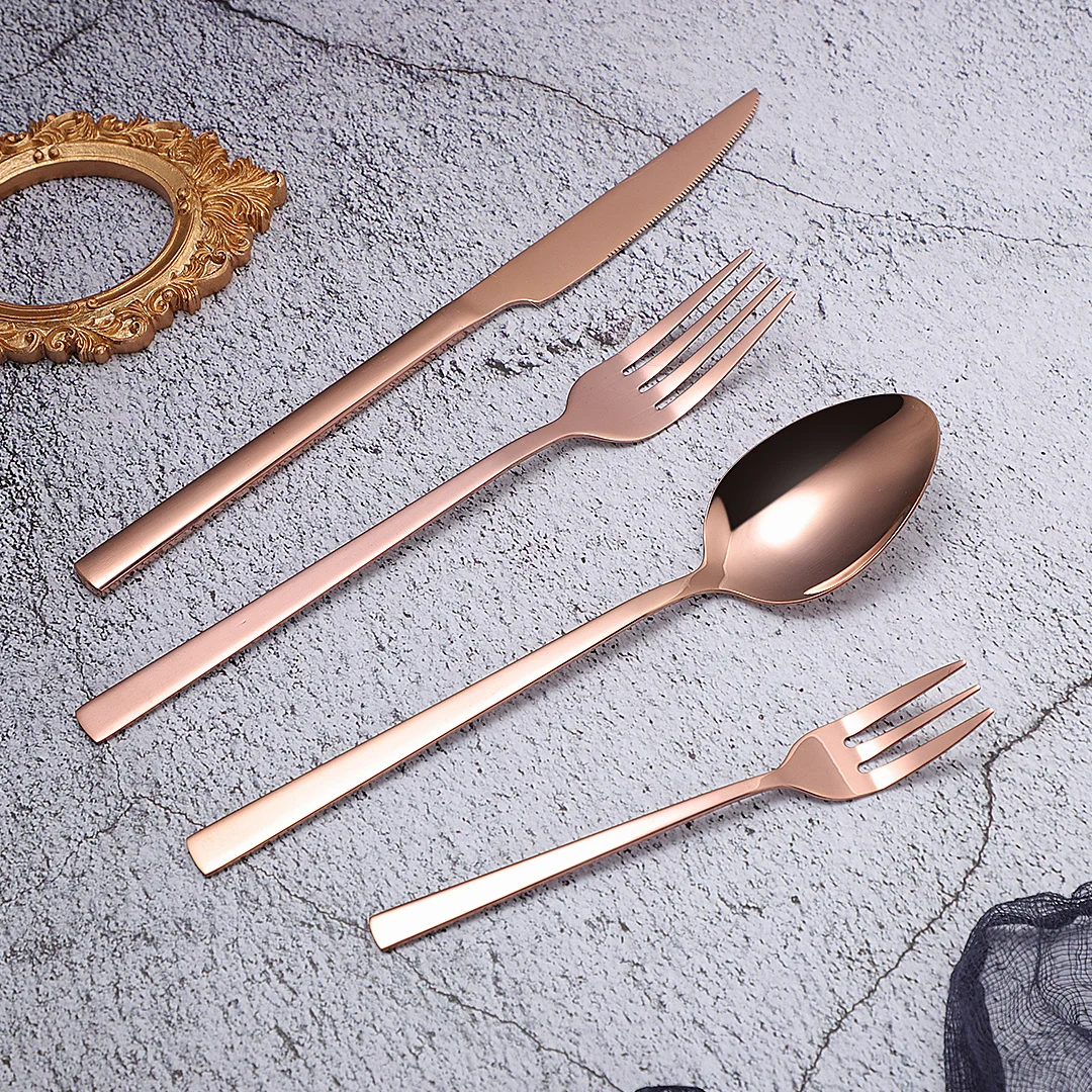 Rose Gold Cutlery Set 16pieces Tableware Set Stainless Steel Forks Spoons Knives Dinnerware Set Complete Tableware for Home
Rose Gold Cutlery Set 16pieces Tableware Set Stainless Steel Forks Spoons Knives Dinnerware Set Complete Tableware for Home