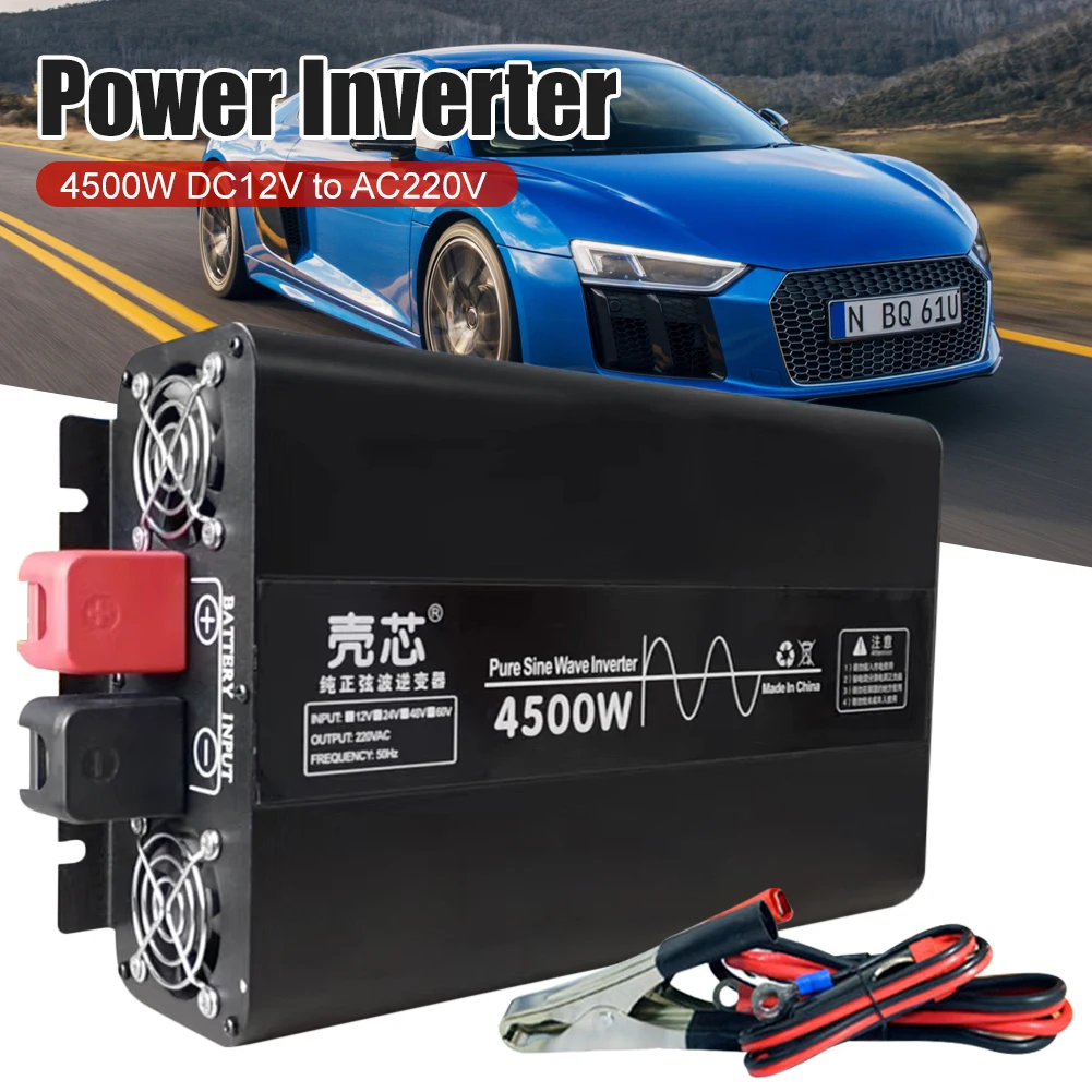 4500W Pure Sine Wave Car Power Inverter DC 12V 24V To AC 220V Current Converter Auto Power Socket Car Inverters Auto Accessories
4500W Pure Sine Wave Car Power Inverter DC 12V 24V To AC 220V Current Converter Auto Power Socket Car Inverters Auto Accessories
