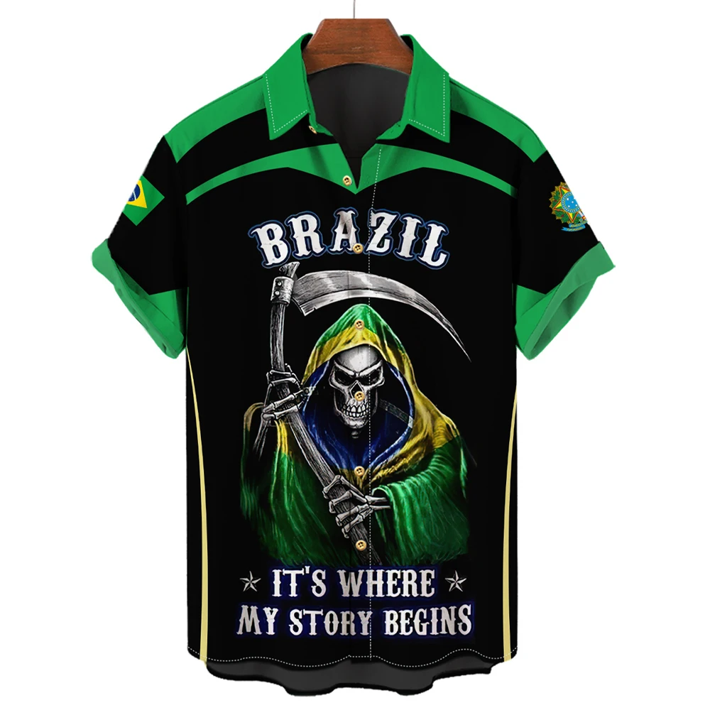 BRAZIL Shirt Brazil National Emblem Print Shirt O Neck Short Sleeve Fashion Cool Street Men Clothing Oversized Loose Men's Shirt
BRAZIL Shirt Brazil National Emblem Print Shirt O Neck Short Sleeve Fashion Cool Street Men Clothing Oversized Loose Men's Shirt