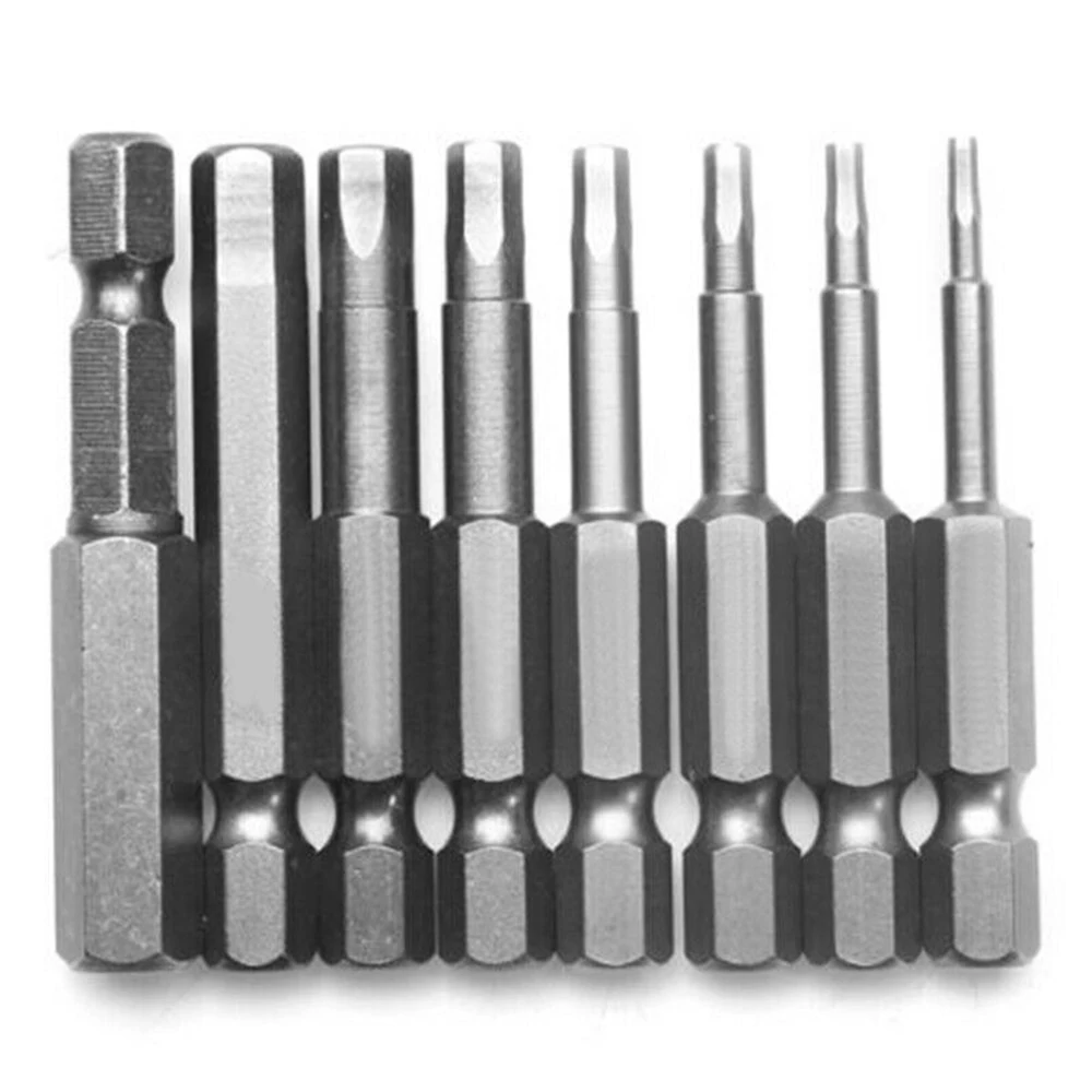 8Pcs/set H1.5-H8 50mm 1/4" Magnetic Hex Shank Screwdriver Bit Set S2 Alloy Steel Anti Slip Magnetic Electric Screw Driver Bits
8Pcs/set H1.5-H8 50mm 1/4" Magnetic Hex Shank Screwdriver Bit Set S2 Alloy Steel Anti Slip Magnetic Electric Screw Driver Bits